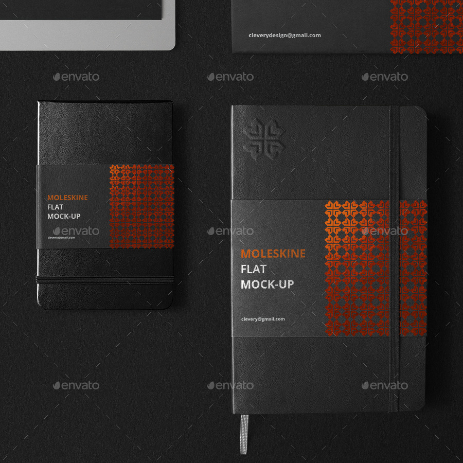 Moleskine Flat MockUps Mega Pack / Branding by Clevery GraphicRiver
